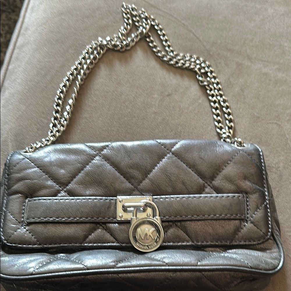 Michael Kors Quilted Silver Chain Bag